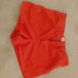 Orange High Rise Shorts